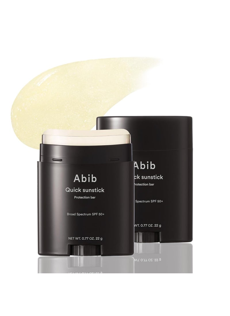 Abib Quick Sunstick Protection Bar SPF50 077 fl oz  22 g  Korean Suncreen Stick Suncare Sunblock No Whitecast Protector Solar Barra Centella Asiatica Extract Aloe Extract Ceramide NP