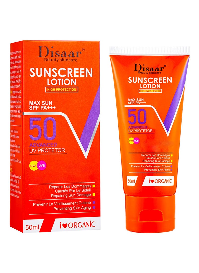 Lemon Extract Sunscreen Lotion High Advanced Protection SPF 50 PA UVAUVB Repair Vitamin C Hydrate Skin 50ml  169floz