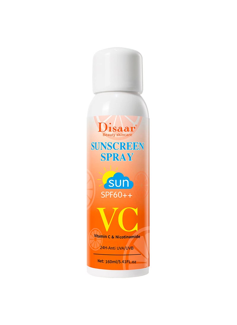 Vitamin C Nicotinamide SPF60 Sunscreen Spray Sun Protection Moisturizing Blocking Keeps Skin Hydrated 24H  Anti UVAUVB 160ml  541floz