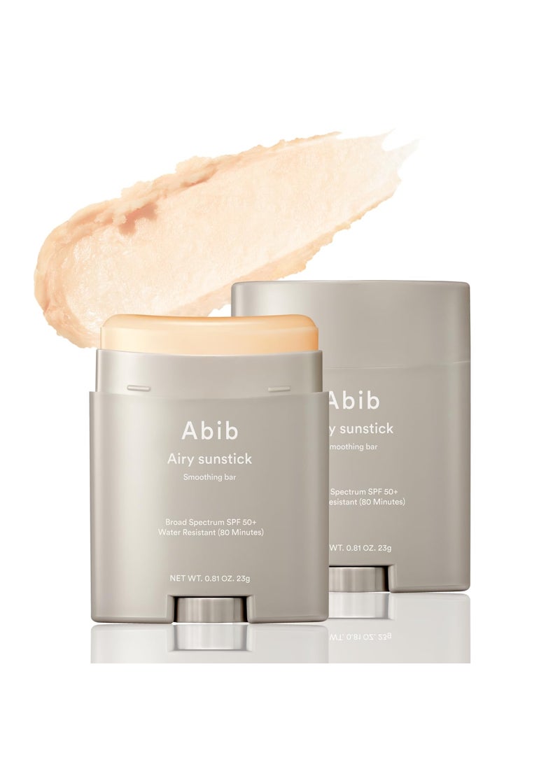 Abib Airy Sunstick Smoothing Bar SPF50  NonSticky Matte Finish Sun Protection for Face and Body Longlasting Korean Sun Stick