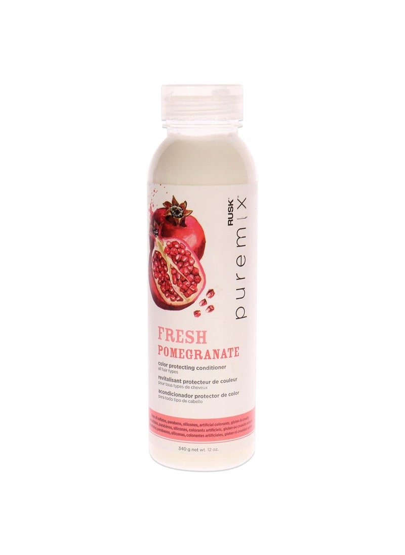 RUSK Puremix Fresh Pomegranate Color Protecting Conditioner for All Hair Types Prolong Color Radiancy and Shine Reduces Dryness and Breakage 12 oz