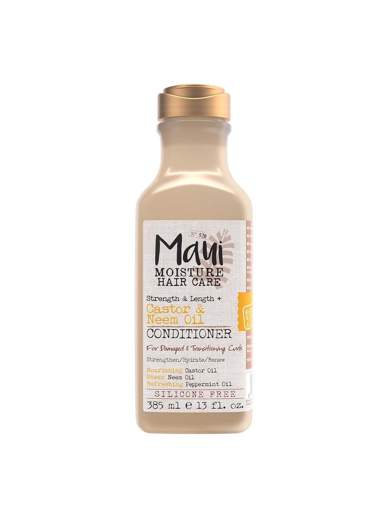 Maui Moisture Strength  Length  Castor  Neem Oil Conditioner Curly Hair Product for Dry Damaged Hair 13 Fl Oz