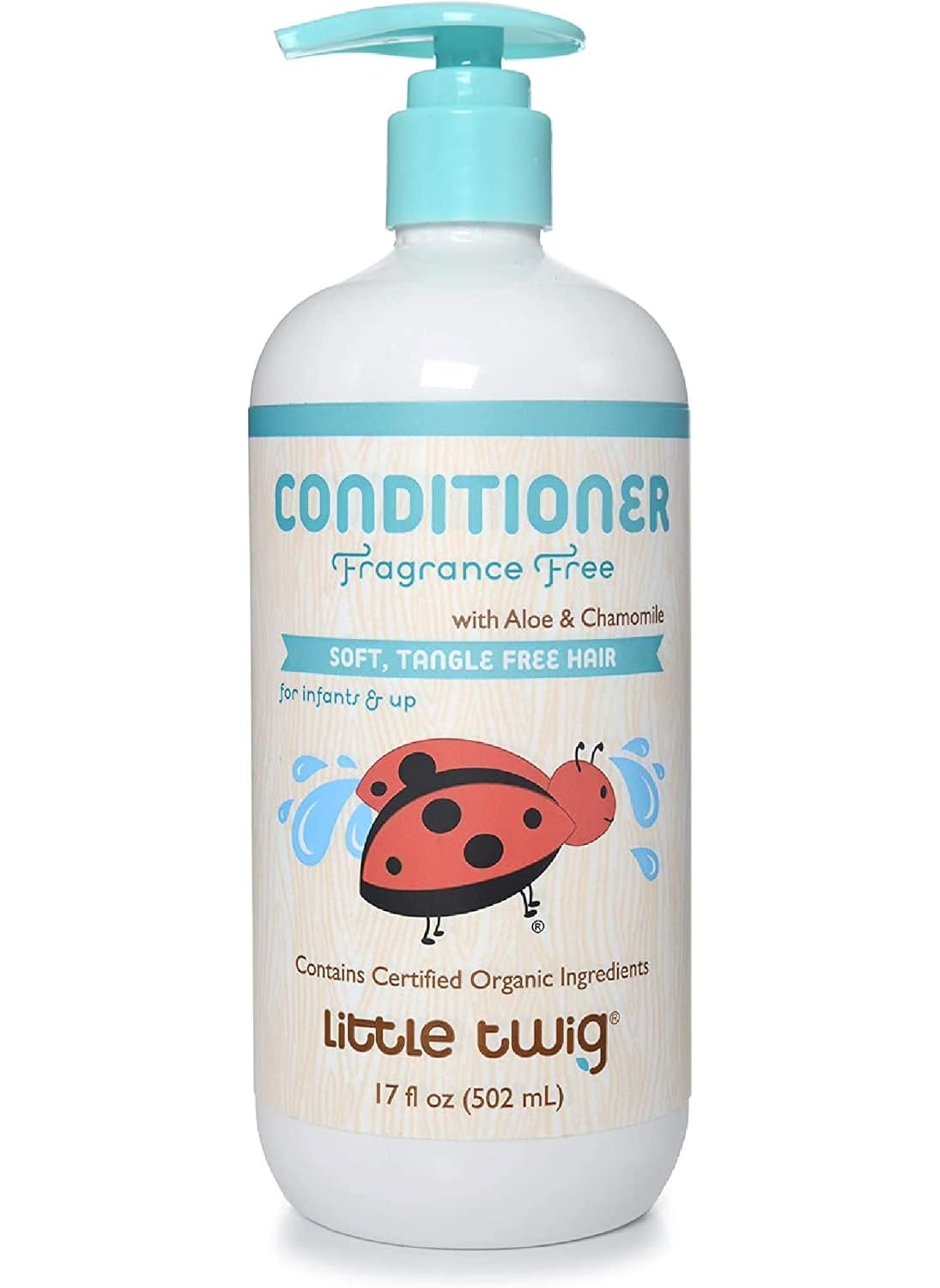 Little Twig Hair Conditioner Natural Conditioner with Plant Derived Formula Contains Essential Oils and Extracts Suitable for Whole Family FragranceFree 17 fl oz