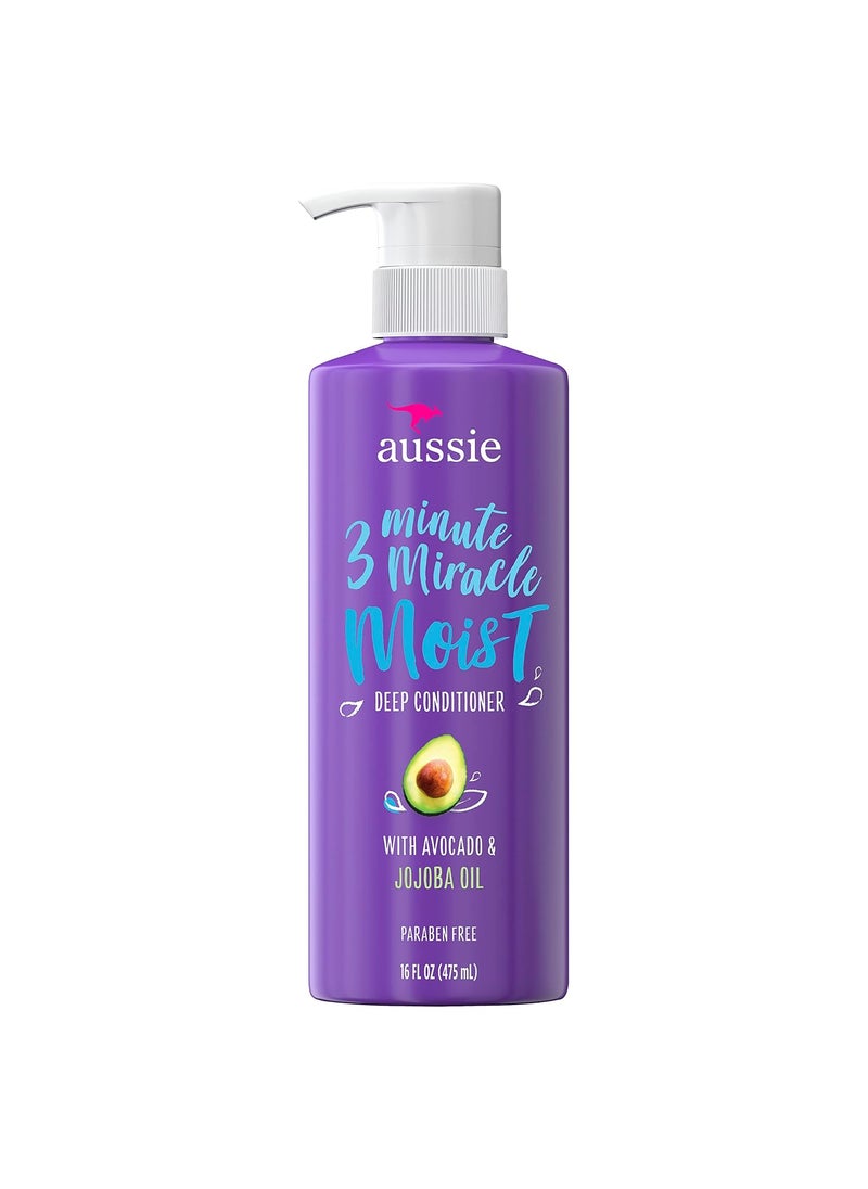 Aussie 3 Minute Miracle Moist Detangling Deep Conditioner Treatment with Avocado Oil 16 fl oz Paraben and Sulfate Free