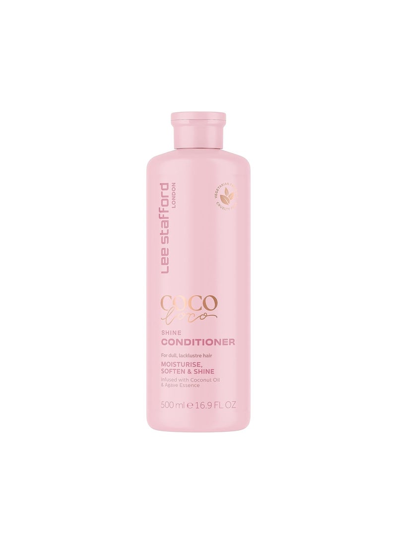 Lee Stafford Shine Conditioner  Coco Loco Collection  Best Moisturizing Conditioner for Dry Dull Hair High Gloss Finish Packed with Coconut Oil  Agave Essence 169 Fl Oz