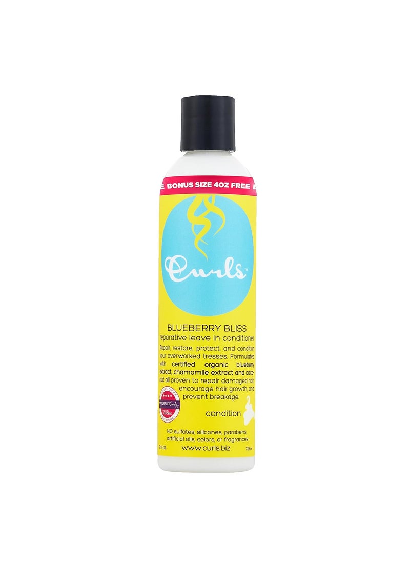 Curls Blueberry Bliss Reparative Leave In Conditioner  12 oz Helps Repair Damage and Prevent Breakage Conditioner for Curly Hair Wavy and Coily Hair Types