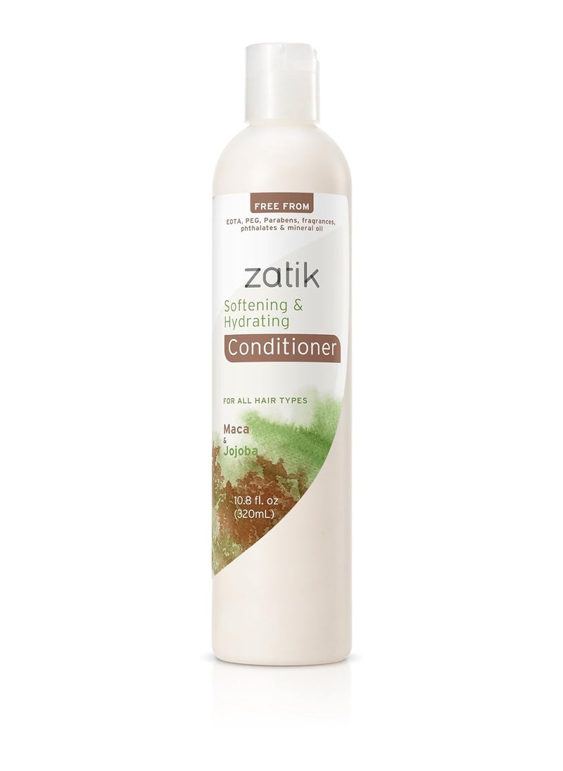 Zatik Naturals  Softening  Hydrating Conditioner with Maca and Jojoba color protection color fading Vegan Biodegradable pH Balanced FREE FROM EDTA PEG Parabens fragrances 108 fl oz 320ml