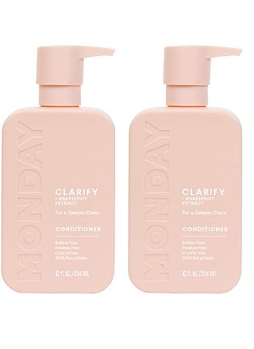 MONDAY HAIRCARE Clarify Conditioner 12 oz 354 ML for Oily Hair Made with Grapefruit Extract Coconut Oil Shea Butter Vitamin E and Provitamin B5 Pack of 2