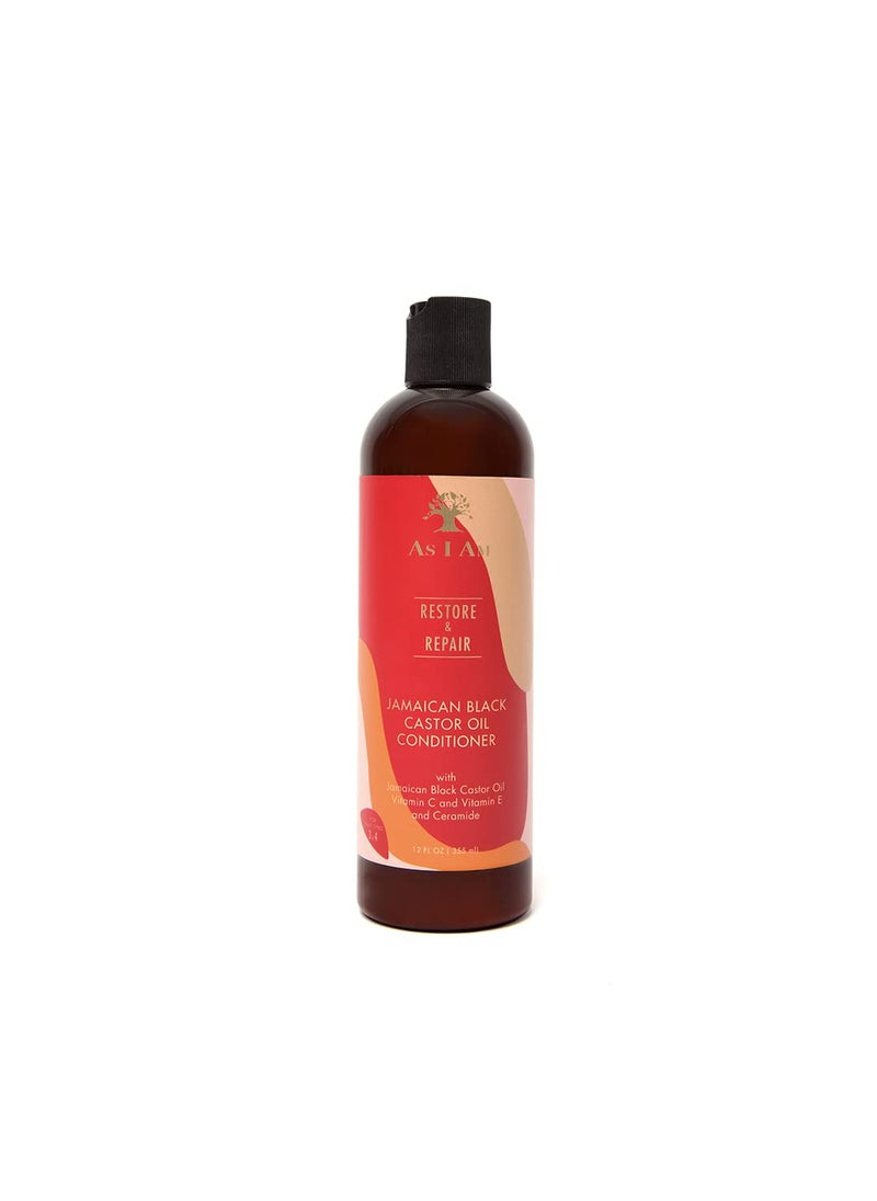 As I Am Jamaican Black Castor Oil Conditioner  12 ounce  with JBCO Ceramide Betaine Vitamin C  Vitamin E  Instant Moisture  Hydration  Strengthens  Conditions