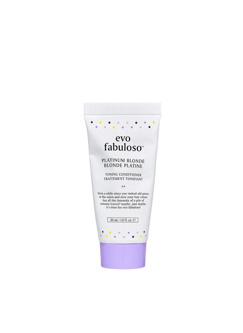 EVO Fabuloso Platinum Blonde Color Toning Conditioner  ColorTreated Hair Conditioner  Helps Maintain Color Depth Tone  Shine  Travel Size 30ml  101floz