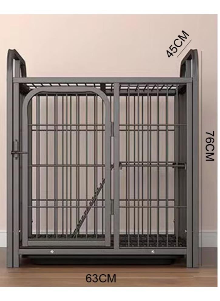 2-Tier Cat Cage Small And Medium Pet Playpen Crate Kennel, Square Tube Reinforcement, with Tray, Reinforced Lock, No Litter Box, Black