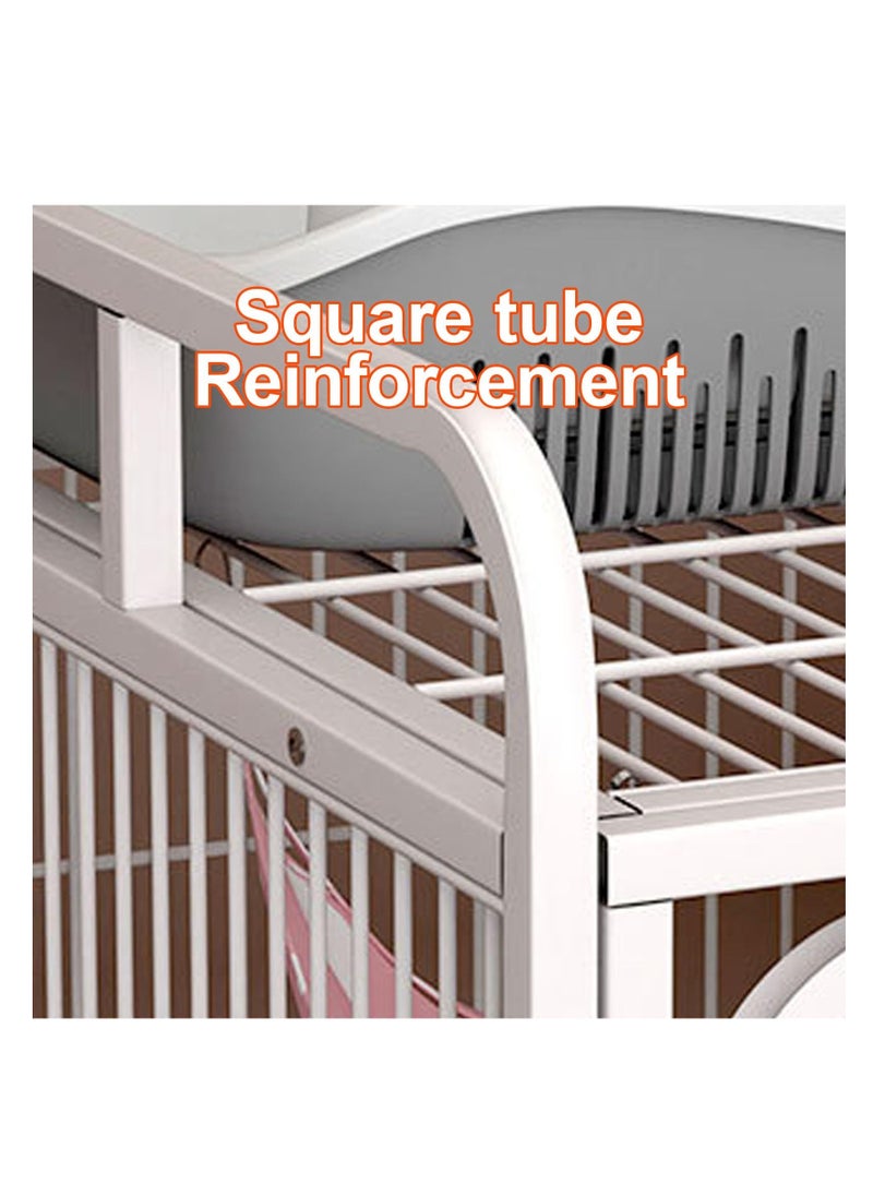 2-Tier Cat Cage Small And Medium Pet Playpen Crate Kennel, Square Tube Reinforcement, with Tray, Reinforced Lock, No Litter Box, Black