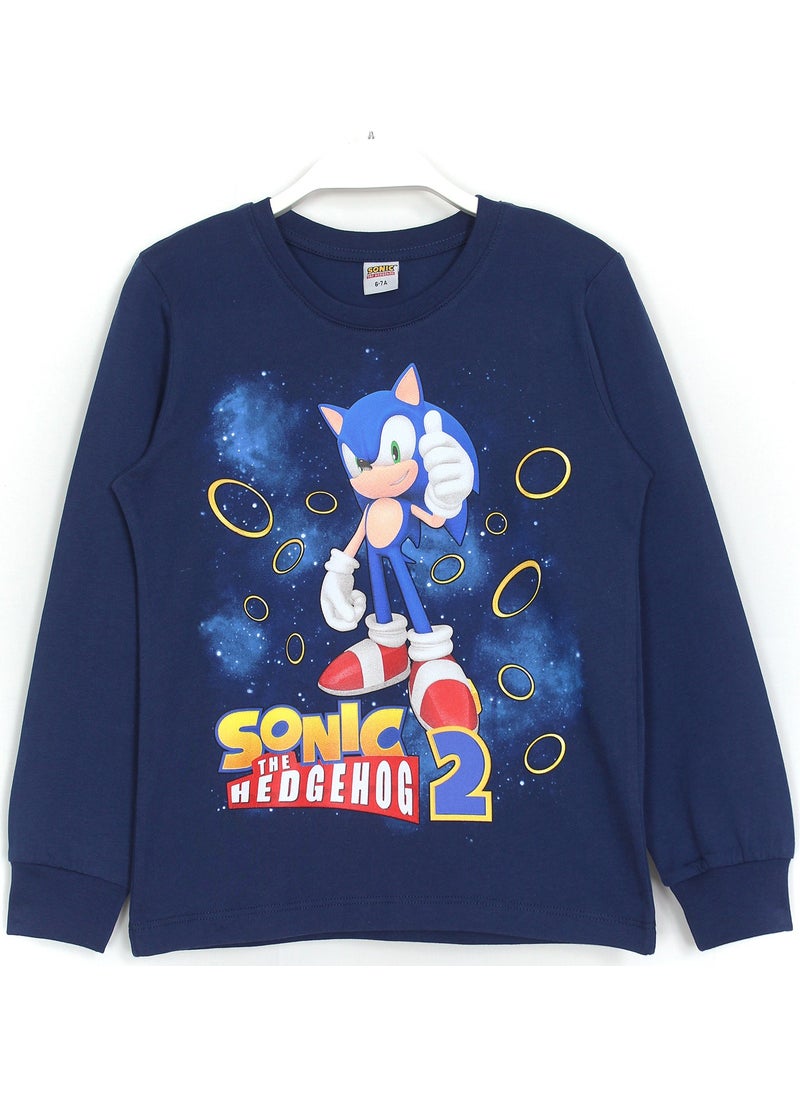 Sonic the Hedgehog Knuckles the Echidna and Miles Tails 3D Printed Boys Pajama Set Navy Blue