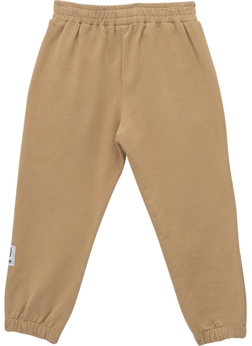 Boy's Labeled Tracksuit Bottoms - Beige