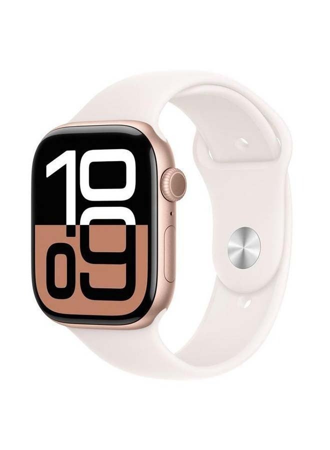 Watch Series 10 GPS 46MM Rose Gold Aluminium Case with Light Blush Sport Band ML Rose Gold Aluminium