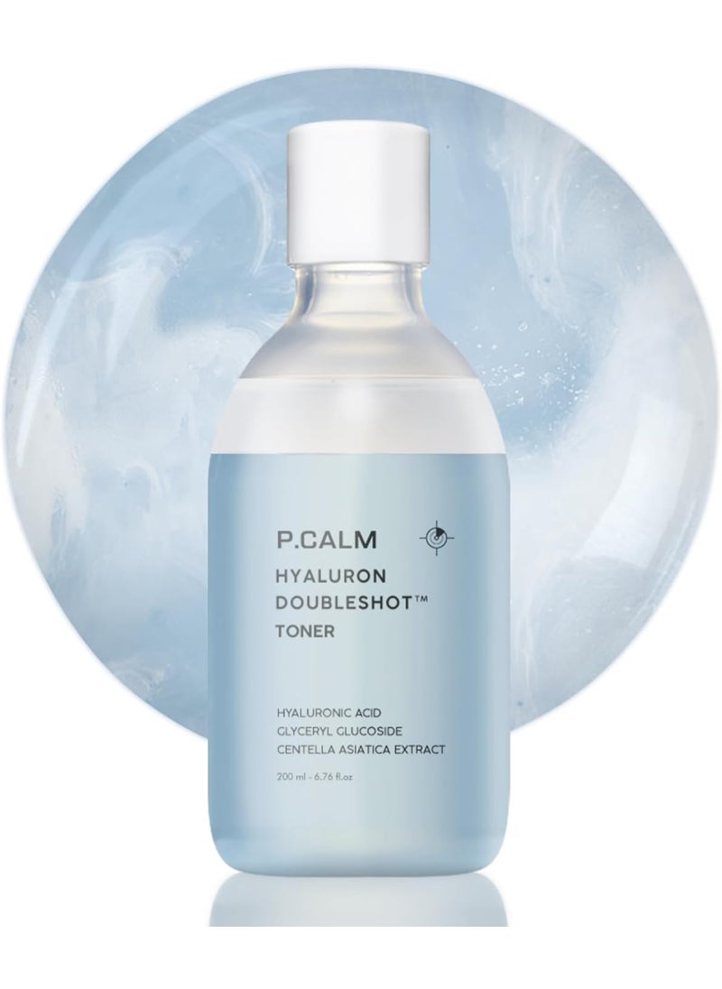 PCALM Hyaluron Doubleshot Toner 200ml  Vegan Deep Hydrating Facial Toner with Hyaluronic Acid Gryceryl Glucoside Centella Asiatica for Sensitive Skin  Korean Skincare