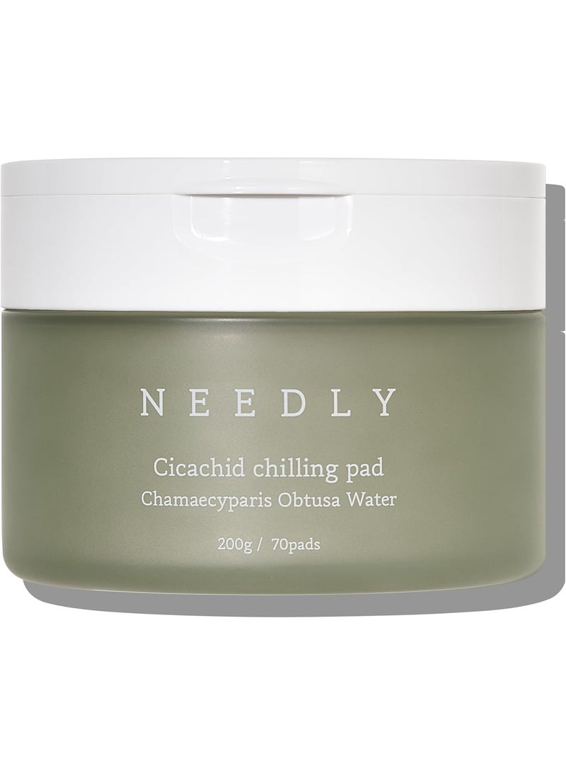 NEEDLY  Cicachid Chilling Toner Pad  Cooling  Soothing pad  Vegan Certified Cotton pad