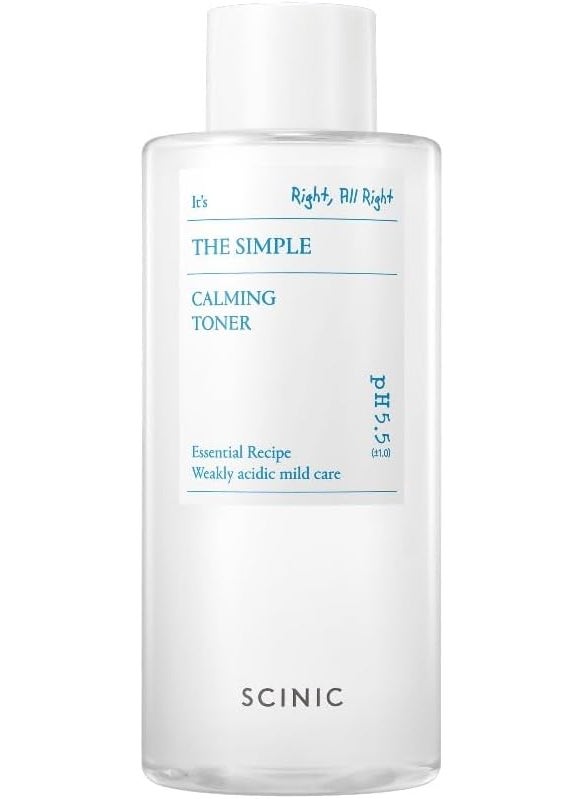 SCINIC The Simple Calming Toner 101 fl oz 300ml  Vegan Face Astringent for Sensitive and Irritated Skin  Fresh Watery Texture  PHBalanced Mild Toner  Korean Skincare