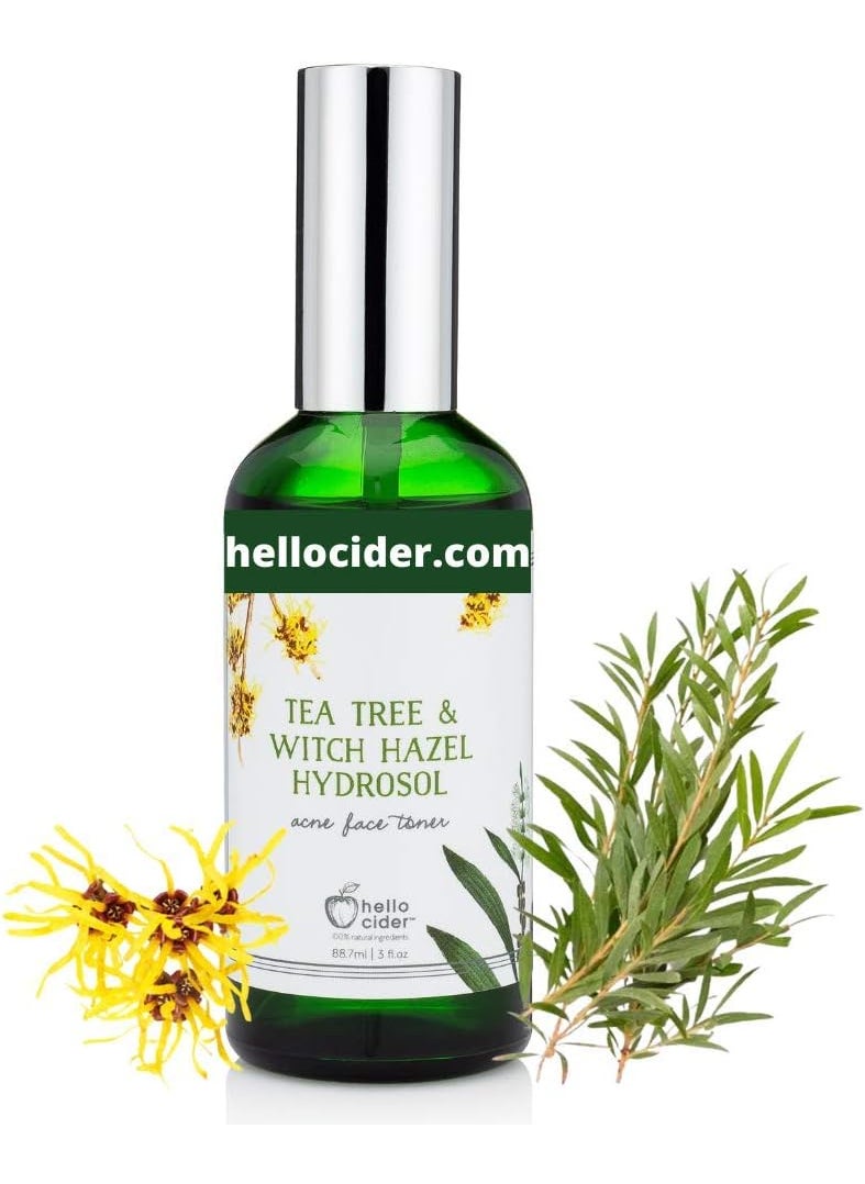 Tea Tree Witch Hazel FACE Toner  Organic Hydrosol Astringent Facial Spray  Reduce Blemish Prevent Acnes Restore pH Tone All Skin TypeUSA Small BusinessHello Cider