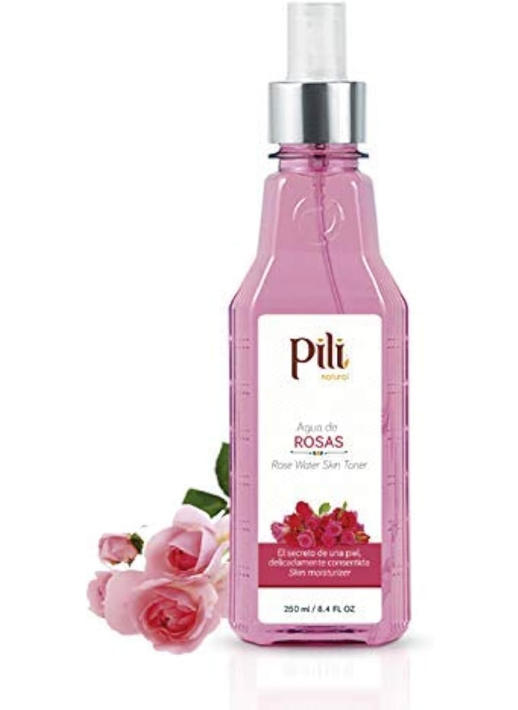PILI Rose Water Facial Toner for Sensitive Skin Refreshes Tones and moisturizes with The Softness of The Natural Extract of Roses and Glycerin 84 oz