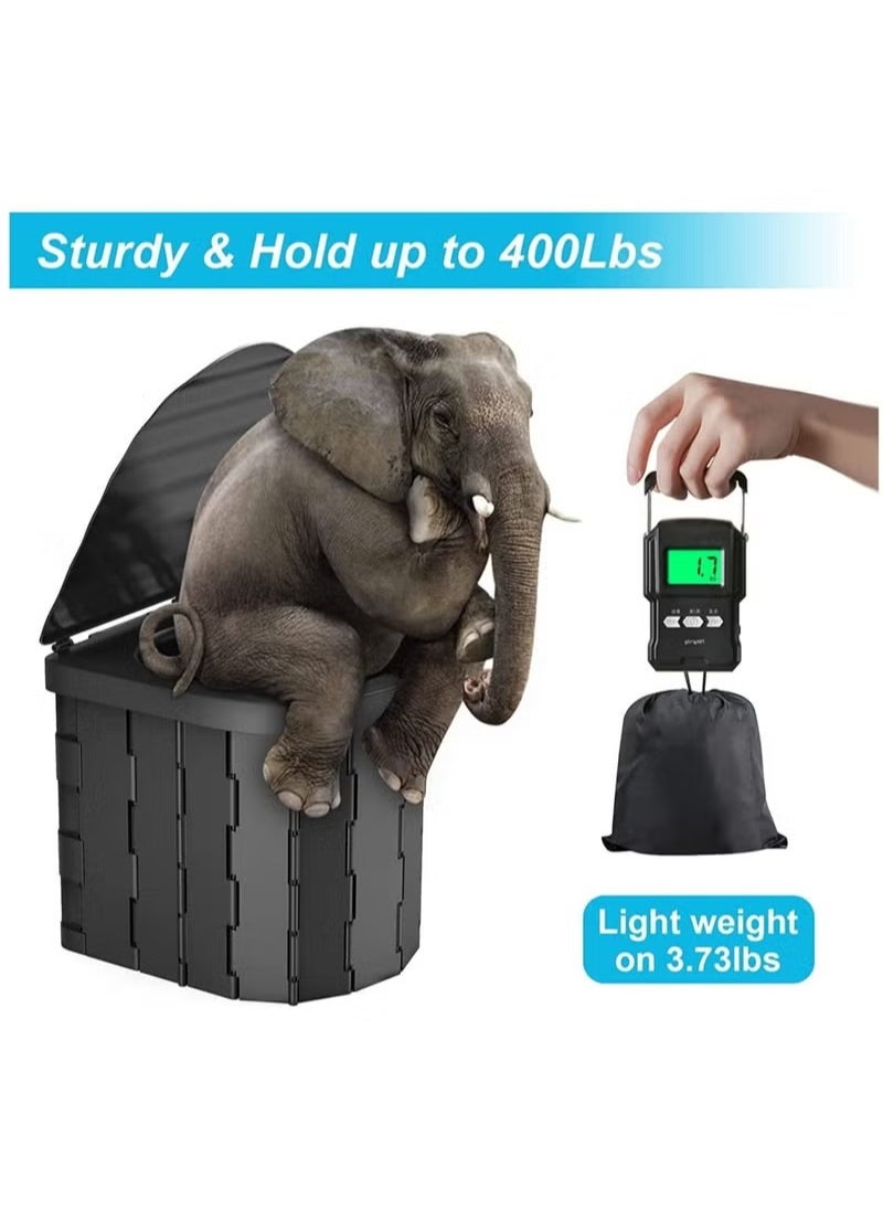 Portable Upgrade Folding Bucket Toilet and Car Travel Potty for Camping, Hiking, Trips