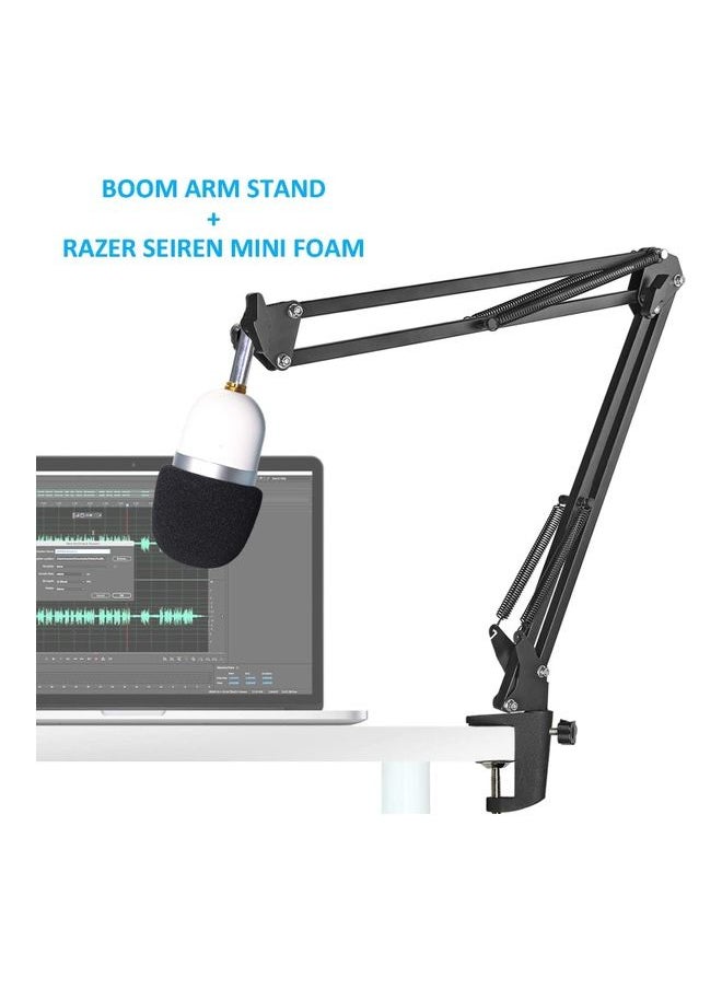 Adjustable Mini Boom Arm Stand with Pop Filter