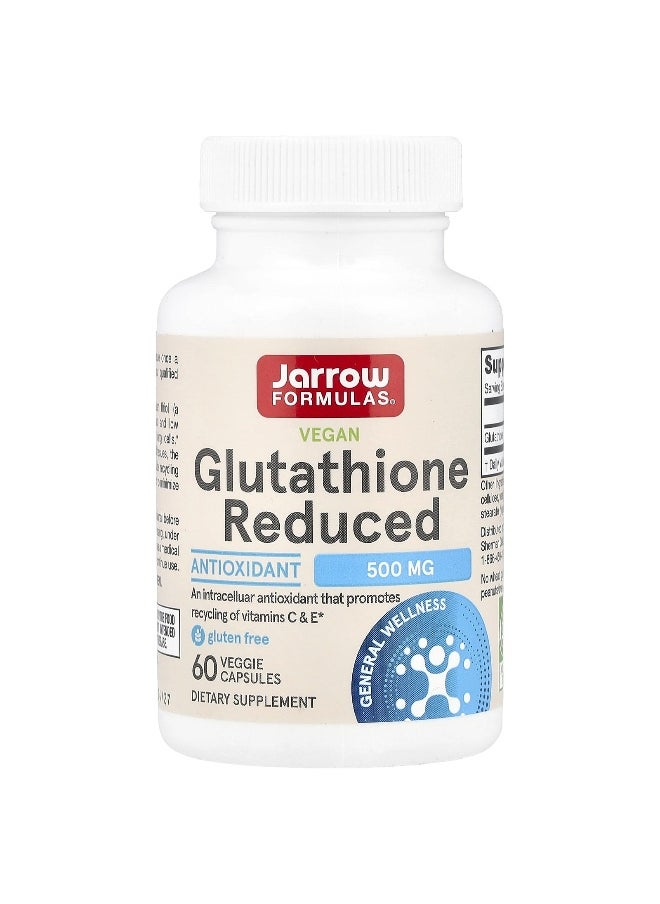 Jarrow Formulas, Vegan Glutathione Reduced, 500 mg, 60 Veggie Caps