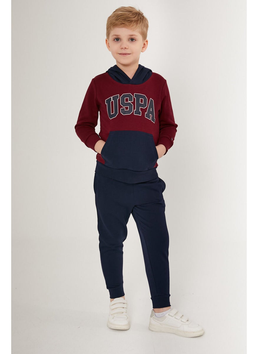 BASE. Polo Assn. Pocket Suit Claret Red Boy's Tracksuit Set