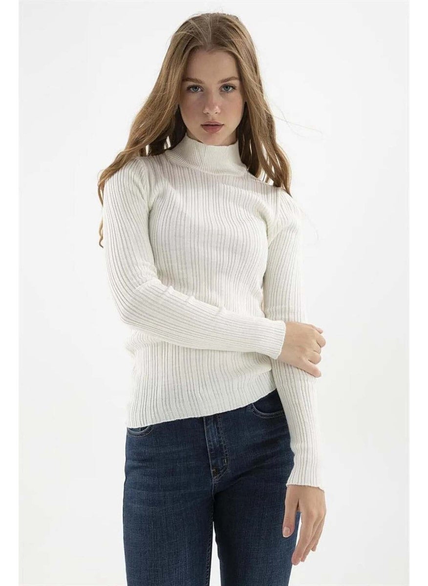 Women's Half Fisherman Sweater 23K0389K1 Ecru