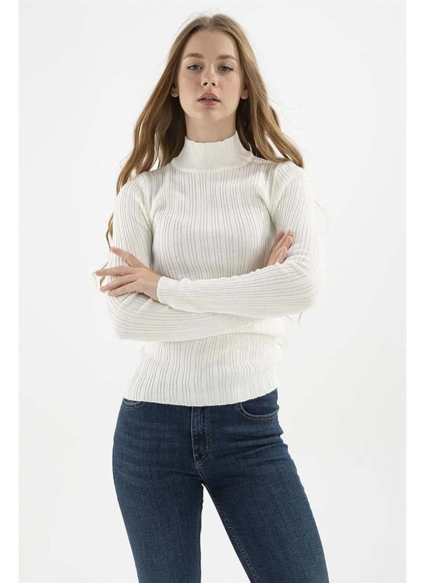 Women's Half Fisherman Sweater 23K0389K1 Ecru