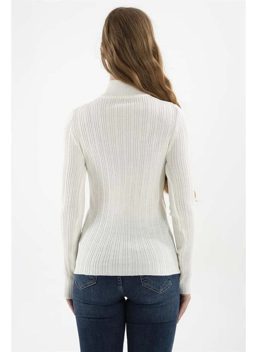 Women's Half Fisherman Sweater 23K0389K1 Ecru