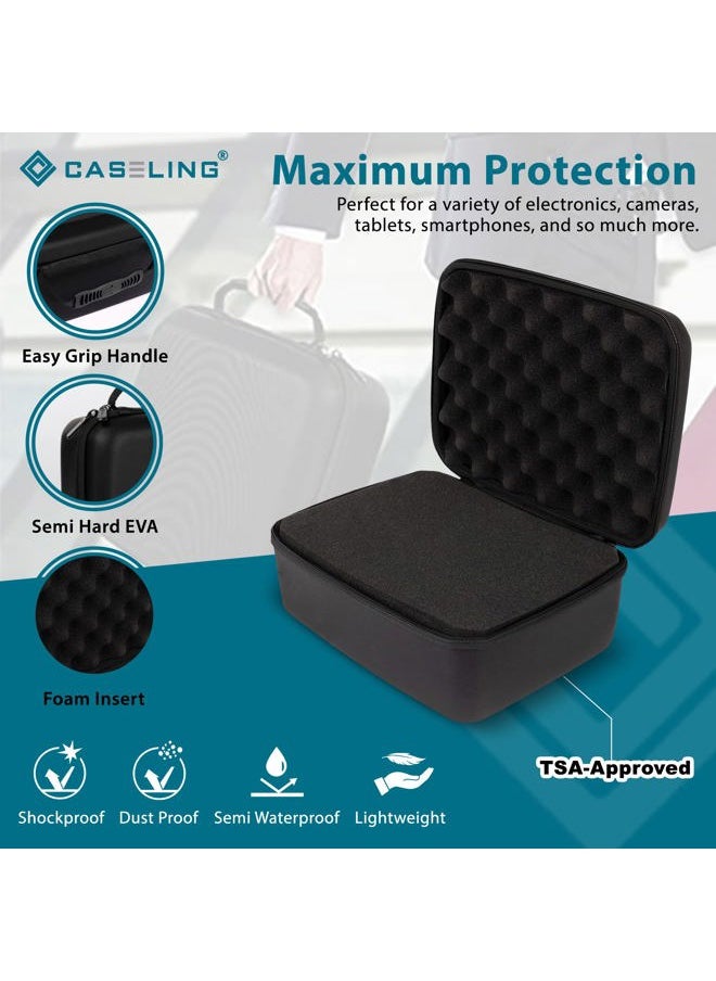 Protective Hard Case With Customizable Foam. 11 Inch Lightweight Hard Shell Case for Electronics, Cosmetic, Makeup & More – 11 x 9 x 5.5 Inches
