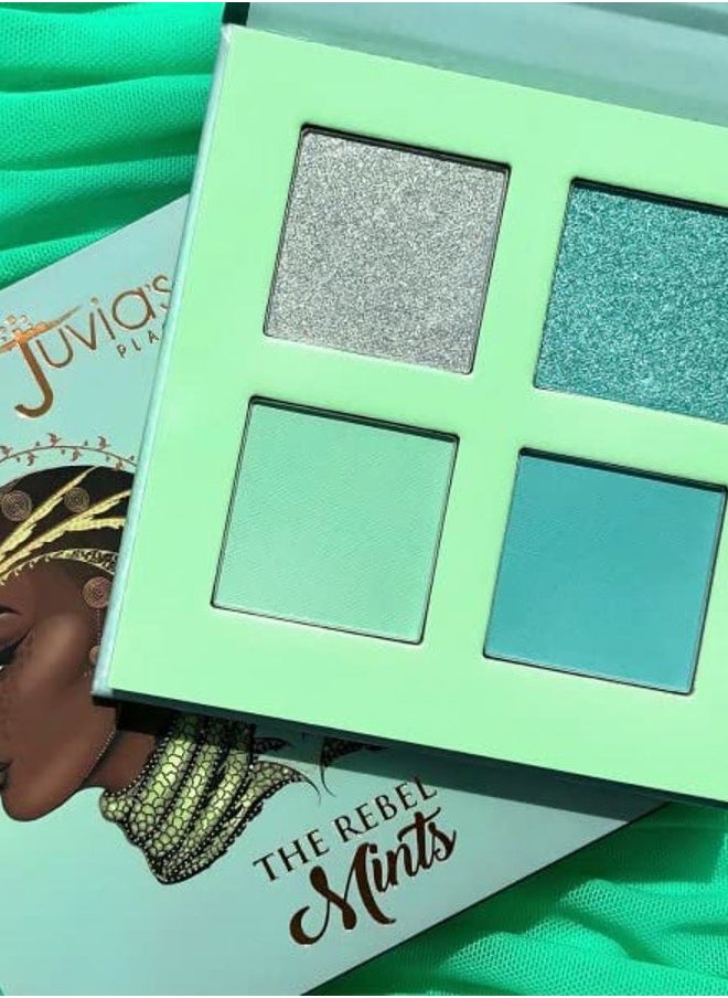 Rebel Quad Mint Eyeshadow Palette - Shades of 4, Professional Eye Makeup, Pigmented Eyeshadow Palette, Makeup Palette for Eye Color & Shine, Pressed Eyeshadow Cosmetics