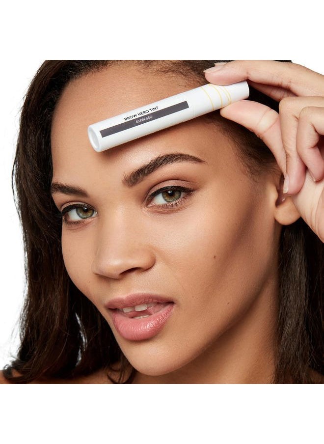 Brow Hero Tint Kit - Espresso - Semi-Permanent Tinting Kit for Perfectly Natural, Shaded Brows - Includes Clear Gel, Tint and Brow Shaper Brush - Temporary, 72-Hour Pigment - 3 pc
