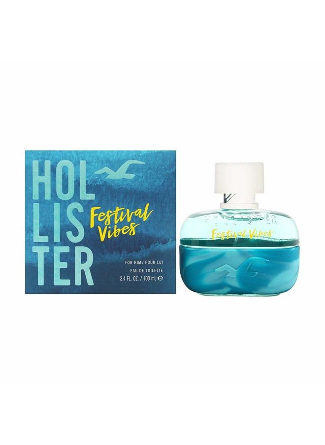 Festival Vibes Eau de Toilette Spray for Men, 3.4 Ounce
