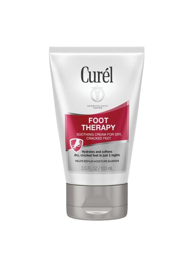 Foot Therapy Cream, Soothing Lotion for Dry Cracked Feet, Quick Absorbing, with Shea Butter, Coconut Milk, and Vitamin E2, 3.5 Oz
