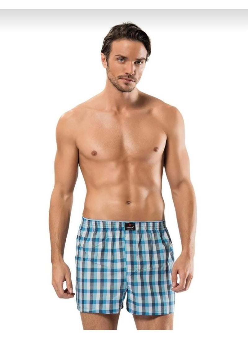 1440 Men's Patterned Poplin Boxer 9 Pieces