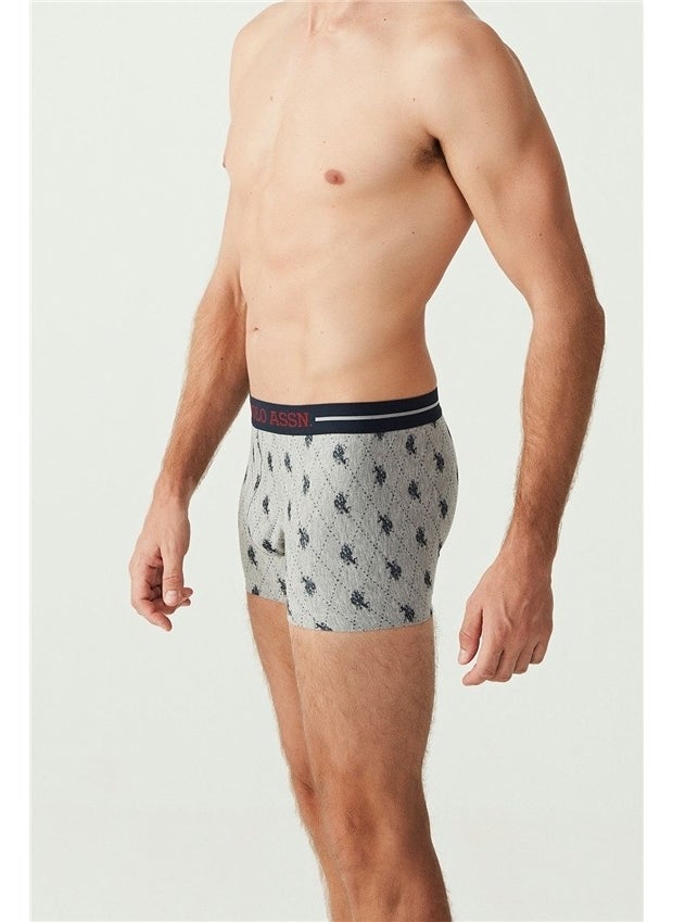 Men's Claret Red - Navy Blue - Gray Melange 3-Pack Boxer