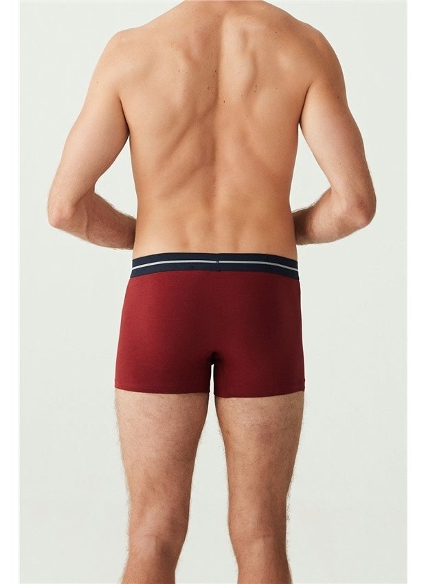 Men's Claret Red - Navy Blue - Gray Melange 3-Pack Boxer