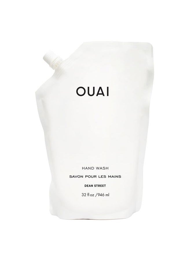 Hand Wash Refill - Liquid Hand Soap with Jojoba, Avocado, & Rose Hip Oil for Replenished Skin - Gentle Exfoliating Bathroom + Kitchen Hand Soap (32 Fl Oz)