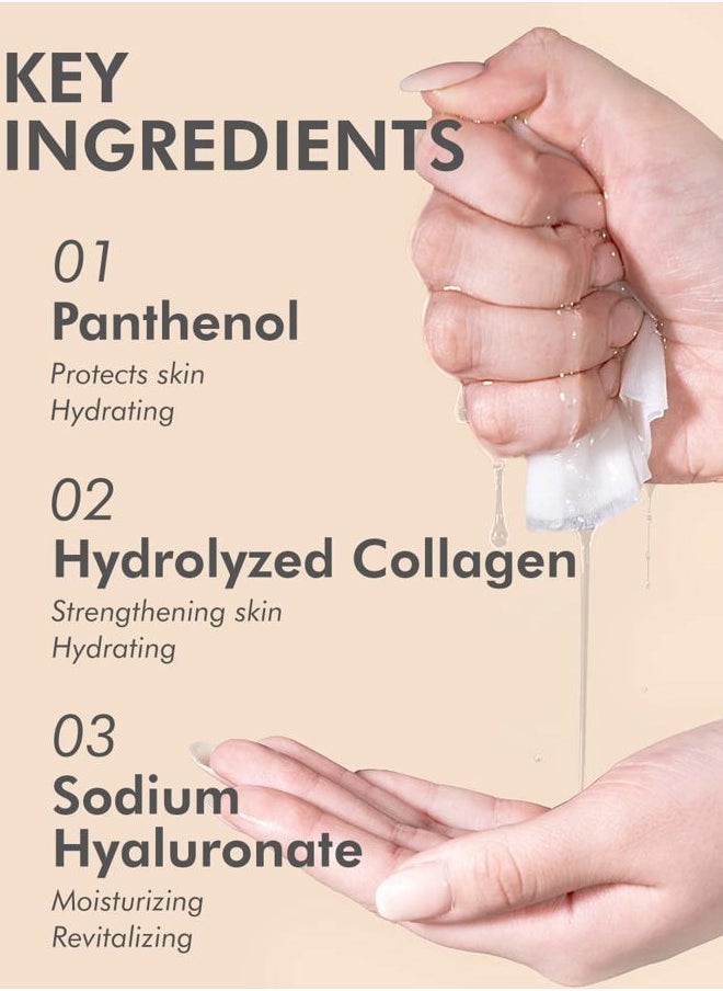 39 Combo Pack A Collagen Essence Korean Face Mask - Hydrating & Soothing Facial Mask with Panthenol - Hypoallergenic Self Care Sheet Mask for All Skin Types - Natural Home Spa Treatment Masks