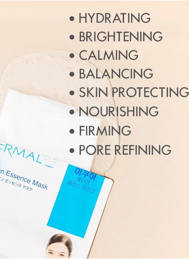 39 Combo Pack A Collagen Essence Korean Face Mask - Hydrating & Soothing Facial Mask with Panthenol - Hypoallergenic Self Care Sheet Mask for All Skin Types - Natural Home Spa Treatment Masks