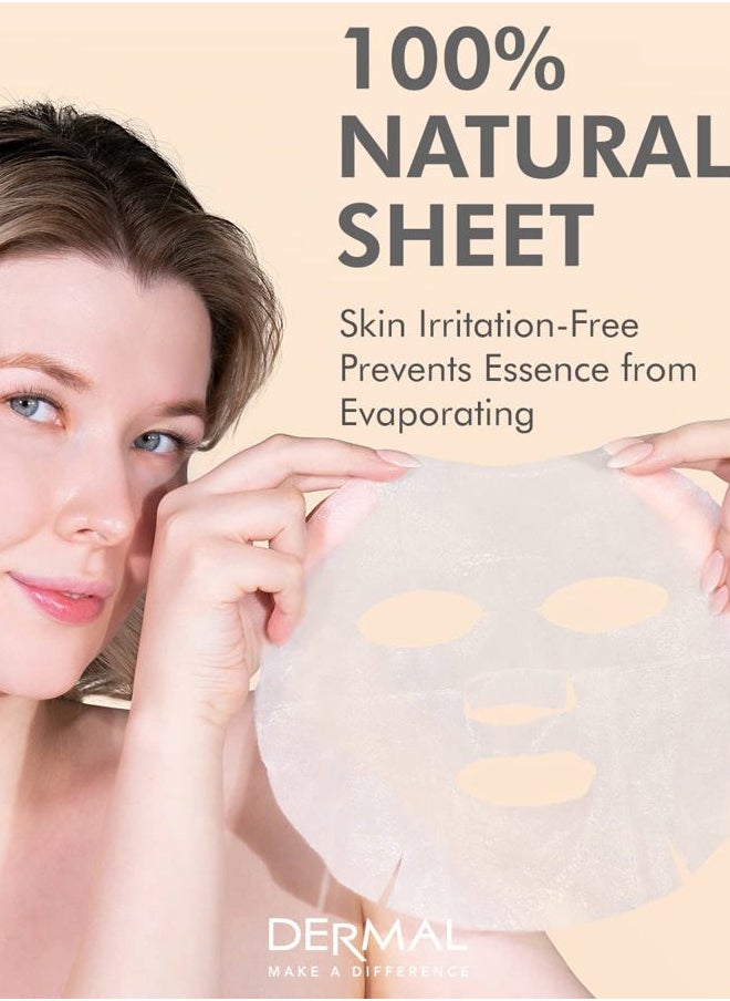 39 Combo Pack A Collagen Essence Korean Face Mask - Hydrating & Soothing Facial Mask with Panthenol - Hypoallergenic Self Care Sheet Mask for All Skin Types - Natural Home Spa Treatment Masks