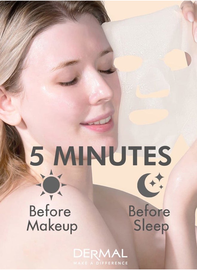 39 Combo Pack A Collagen Essence Korean Face Mask - Hydrating & Soothing Facial Mask with Panthenol - Hypoallergenic Self Care Sheet Mask for All Skin Types - Natural Home Spa Treatment Masks