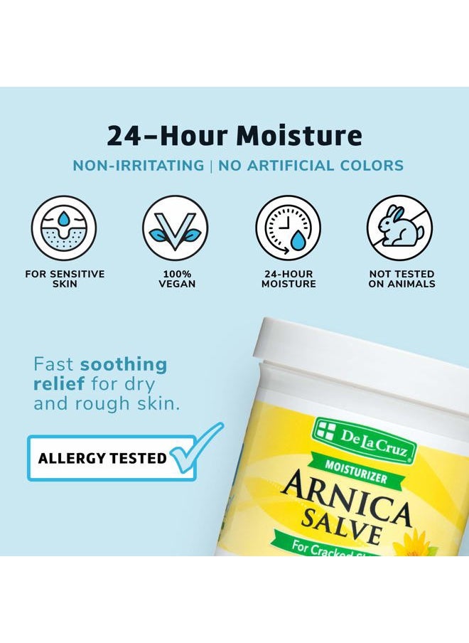 Arnica Salve, Foot Cream for Dry and Cracked Feet and Moisturizing Hand Salve for Dry Hands, 24 Hour Moisture for Dry and Rough Skin - JUMBO SIZE 5.5 OZ