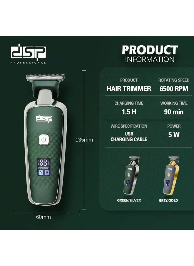 ® Mini Hair Trimmer for Men Electric Balding Clippers Zero Gapped Mustache Trimmer with 1-3mm Limit Combs, USB Type-C (Green)