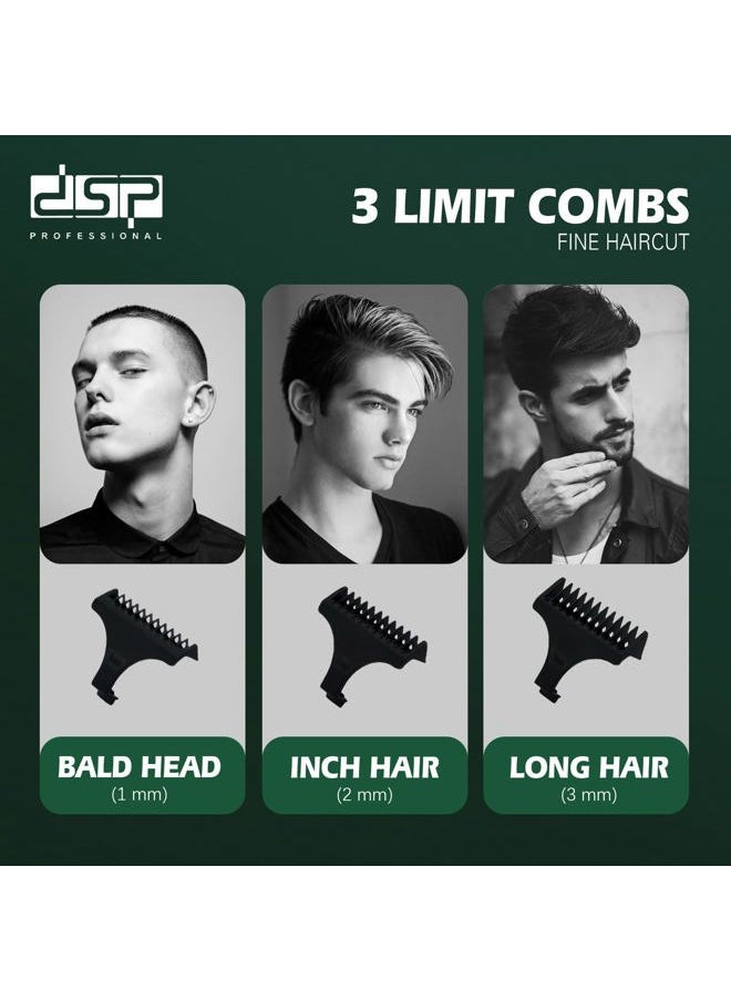 ® Mini Hair Trimmer for Men Electric Balding Clippers Zero Gapped Mustache Trimmer with 1-3mm Limit Combs, USB Type-C (Green)