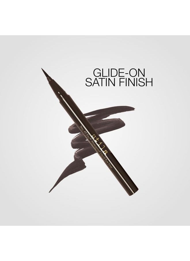 Waterproof Liquid Eye Liner, Stay All Day Makeup with Fine Brush Tip Lasting Satin Finish, Smudge-Proof & Transfer-Resistant