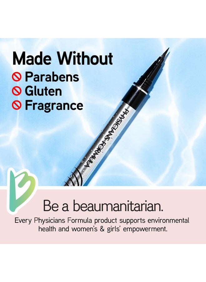 Eye Booster, Lash-Enhancing 2-in-1 Eyeliner Serum, Dermatologist Approved, Hypoallergenic, Cruelty-Free & Vegan - Blackest Black
