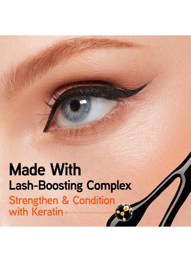 Eye Booster, Lash-Enhancing 2-in-1 Eyeliner Serum, Dermatologist Approved, Hypoallergenic, Cruelty-Free & Vegan - Blackest Black